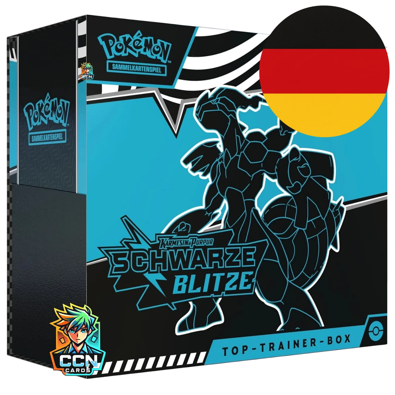 Pokémon Karmesin & Purpur - Schwarze Blitze/Weiße Flammen Top-Trainer-Box - DE