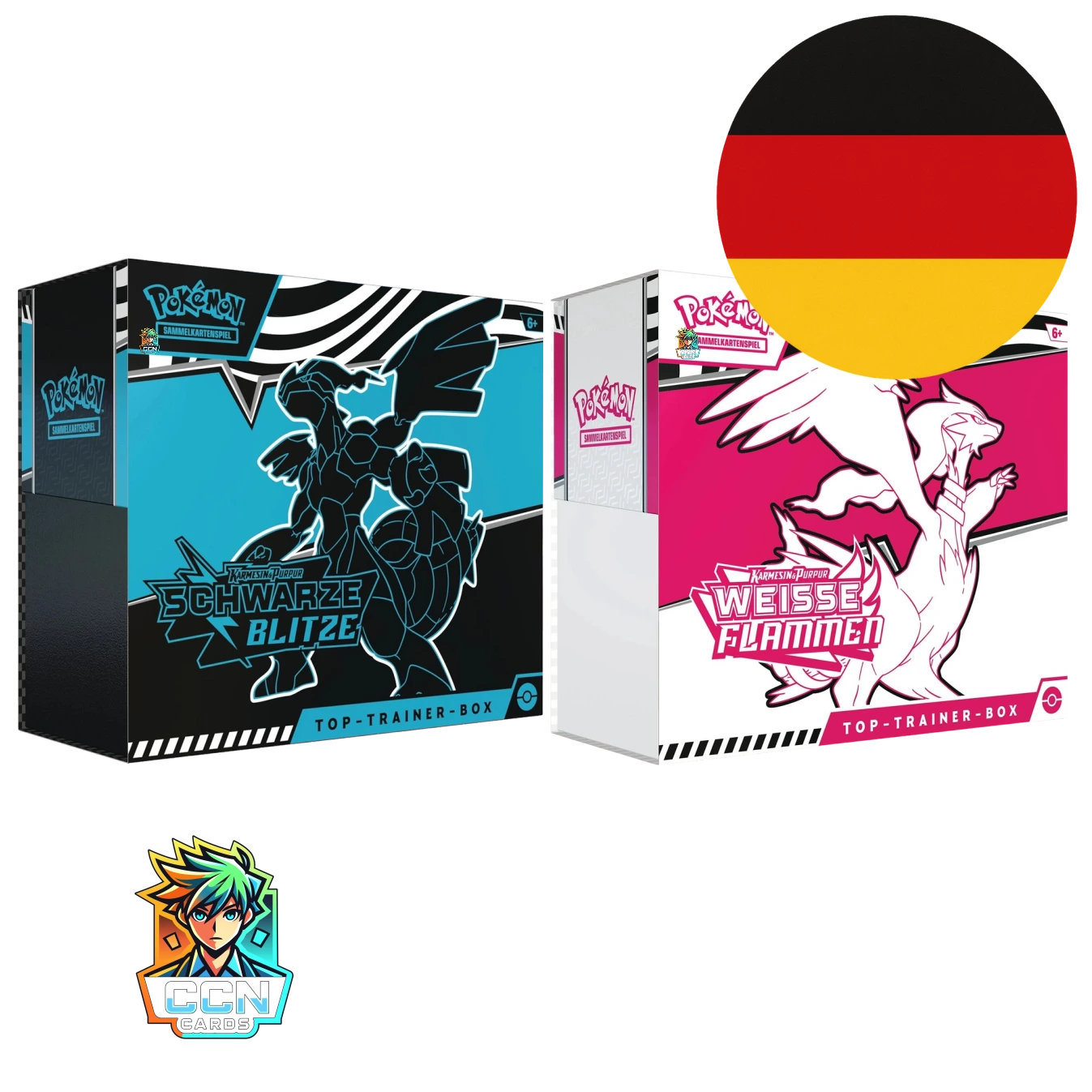 Pokémon Karmesin & Purpur - Schwarze Blitze/Weiße Flammen Top-Trainer-Box - DE