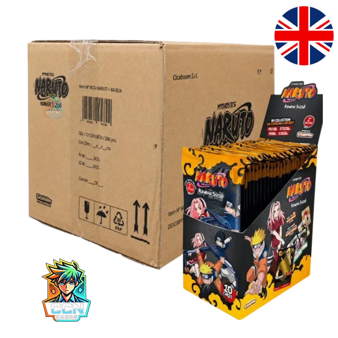 Naruto Mythos Card Game - First Set 2nd Edition Konoha Shidō Display - ENG